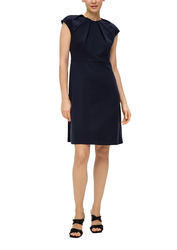 s.Oliver BLACK LABEL Sleeveless Sheath Dress with Pleat Detail, 5959, 16