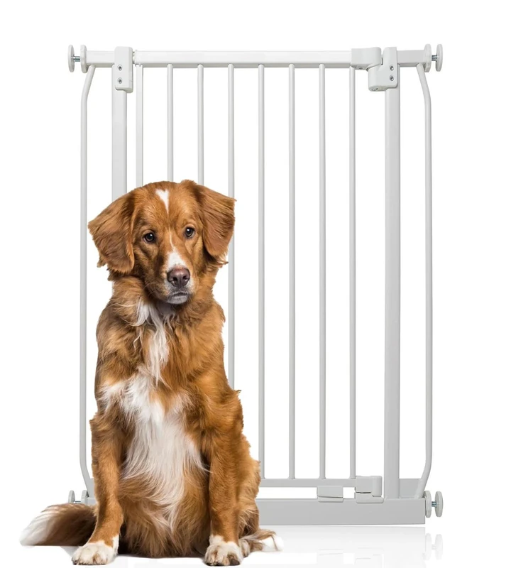 Bettacare Extra Tall Elite Dog Gate, 71cm - 80cm, Matt White, Extra Tall 100cm in Height, Pressure Fit Pet Gate for Dog and Puppy, Pet and Dog Barrier, Easy Installation