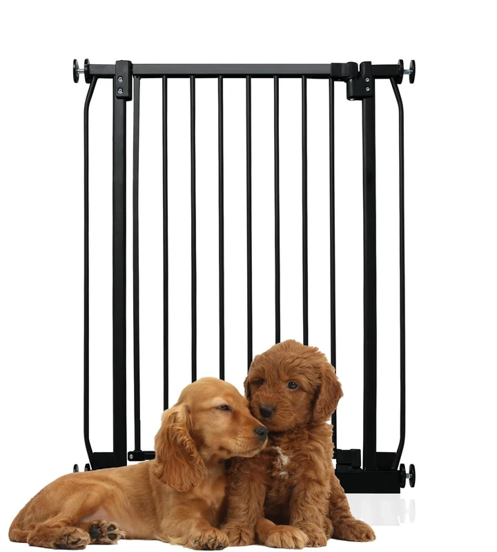 Bettacare Extra Tall Elite Dog Gate, 71cm - 80cm, Matt Black, Extra Tall 100cm in Height, Pressure Fit Pet Gate for Dog and Puppy, Pet and Dog Barrier, Easy Installation