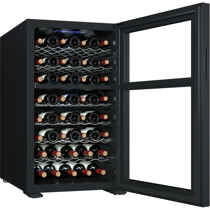 Professional Wine Cooler Dual Zone Stainless Steel 52 Bottles | Stalwart DA-JC128WD