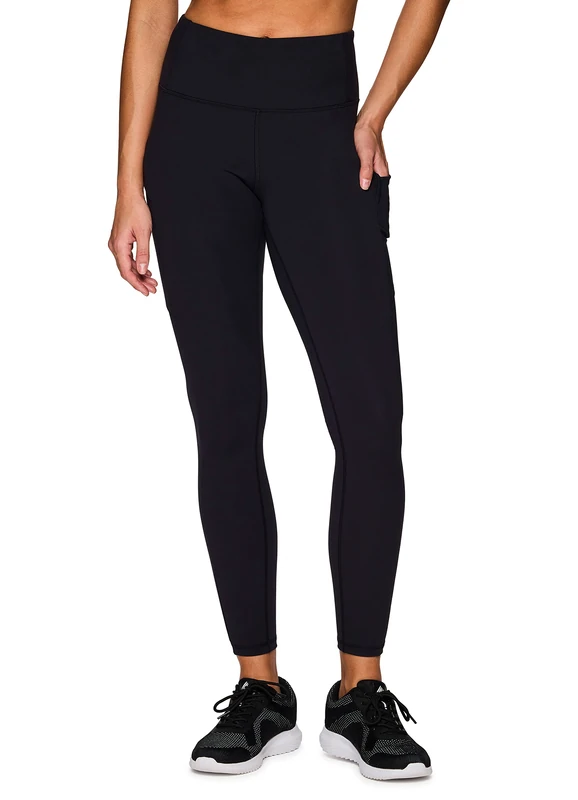 Avalanche Women's Super Soft Cargo Hiking Gym Full Length Legging with Pockets, Peached Black, XS