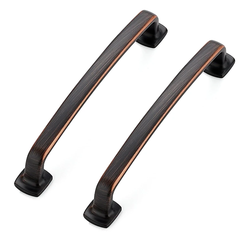 15 Pack Oil Rubbed Bronze Cabinet Handles, 5" Hole Center Arch Drawer Pulls