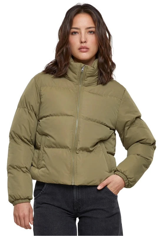 Urban Classics Women's Ladies Short Peached Puffer Jacket, Tiniolive, L