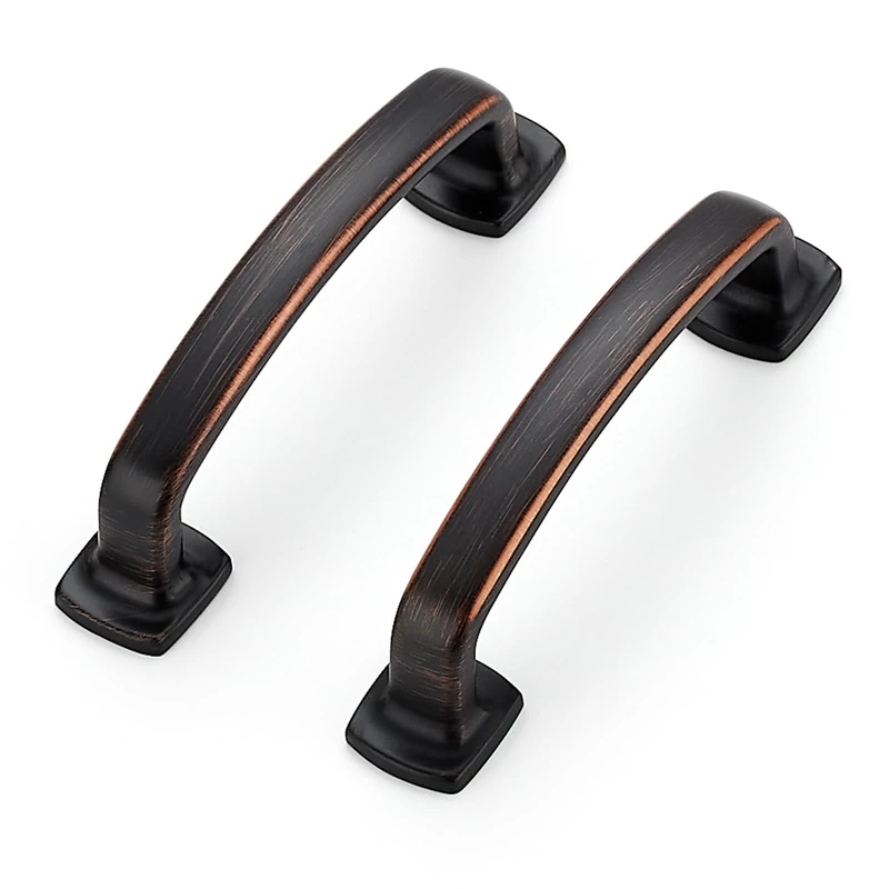 25 Pack Oil Rubbed Bronze Cabinet Handles, 3" Hole Center Arch Drawer Pulls