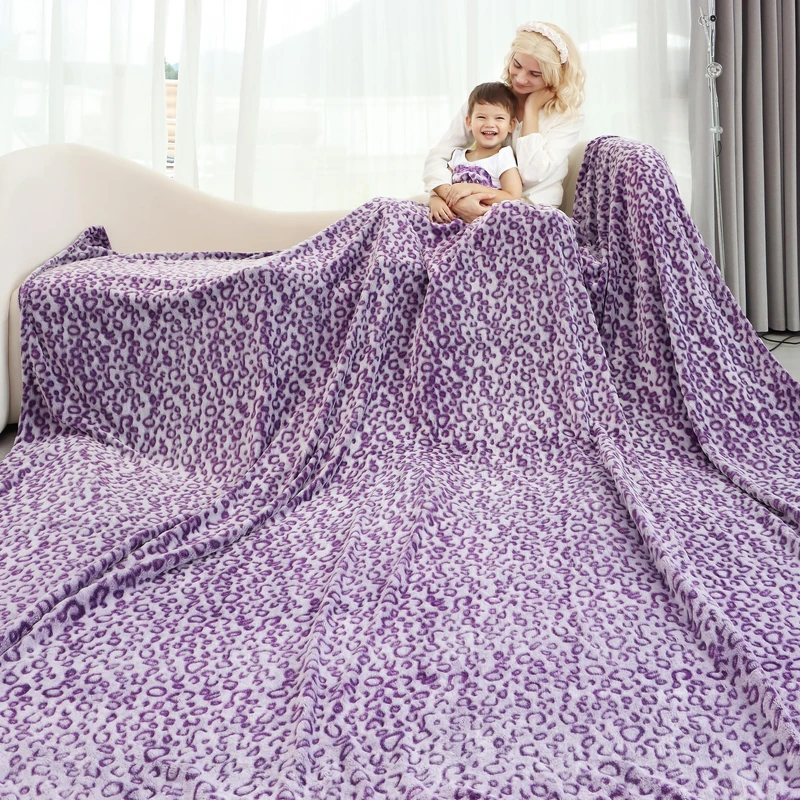 MIBOI Warm Blanket Purple Blankets King Size Soft Throw Blankets for Bed