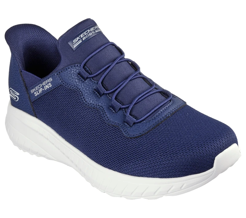 Skechers Men's Hands Free Slip-ins Bobs Squad Chaos-Daily Hype Sneaker, Navy, 12 Wide