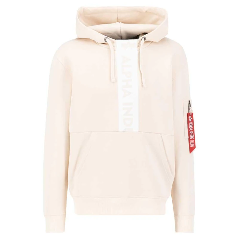 Alpha Industries Men's Front Print Hoody Hooded Sweat Sweatshirt, Jet Stream White, XS