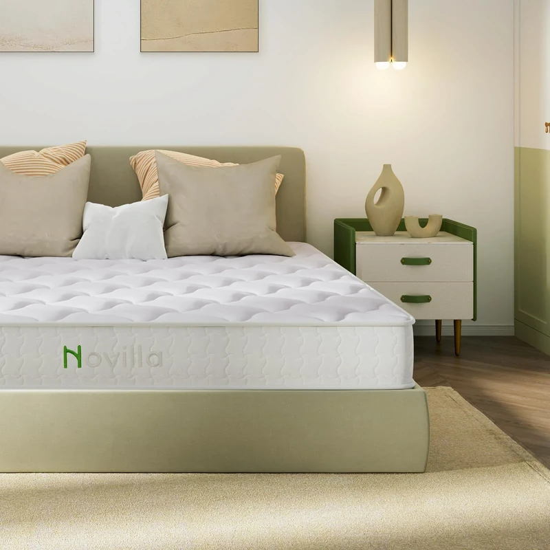 Novilla King Size Mattresses, 8 Inch Pocket Sprung Mattresses with Breathable CertiPUR-US Foam and Skin-friendly OEKO-TEX Fabric, Medium Firm 5FT Mattress 150x200x20cm