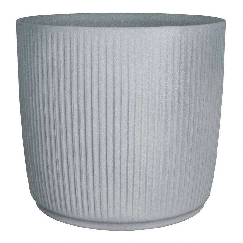 Scheurich Linetto 47 Stony Grey Round Planter/Planter Made with Recycled Plastic - 10 Year Guarantee - Outdoor Use