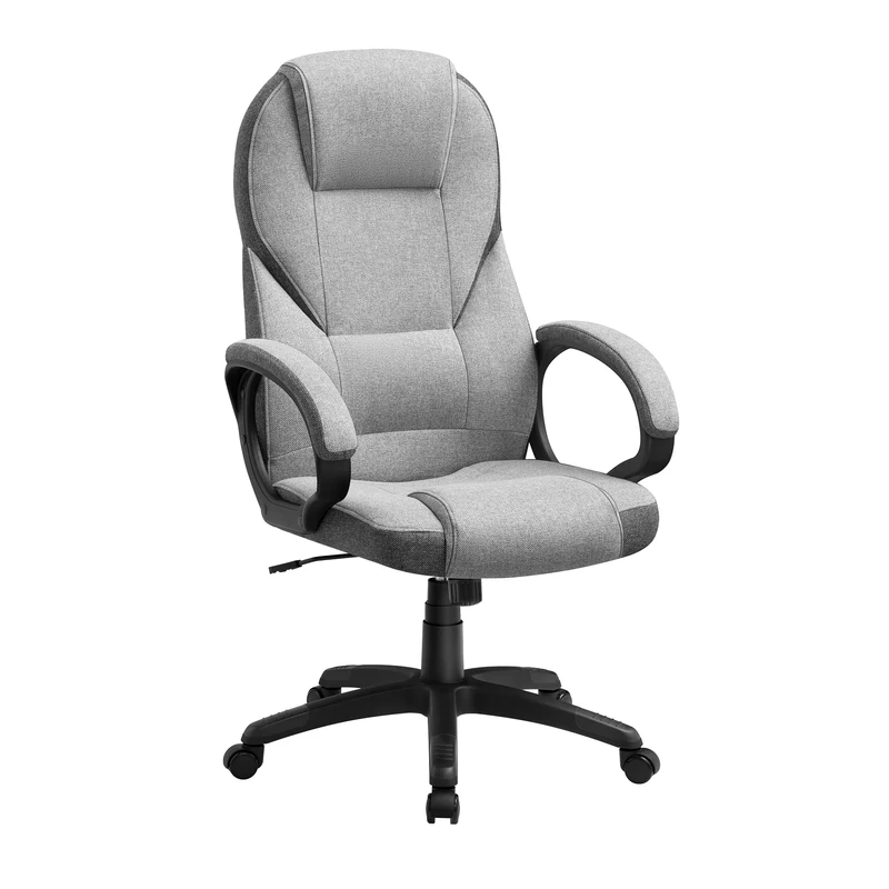 SONGMICS, Ergonomic Swivel Chair, Adjustable Height, for Office, Telework, with Silent Castors, Dove Grey OBG022G11, 28.7" L x 27.6" W x (44.1"-48" H)
