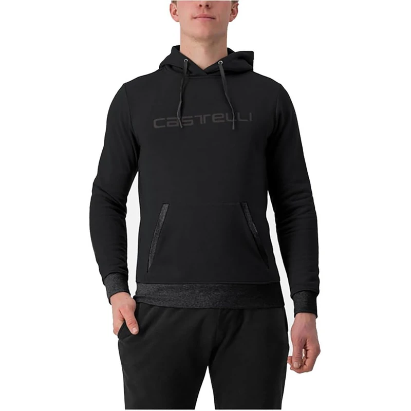 CASTELLI 4523559-010 LOGO HOODIE Sweatshirt Unisex BLACK Size L