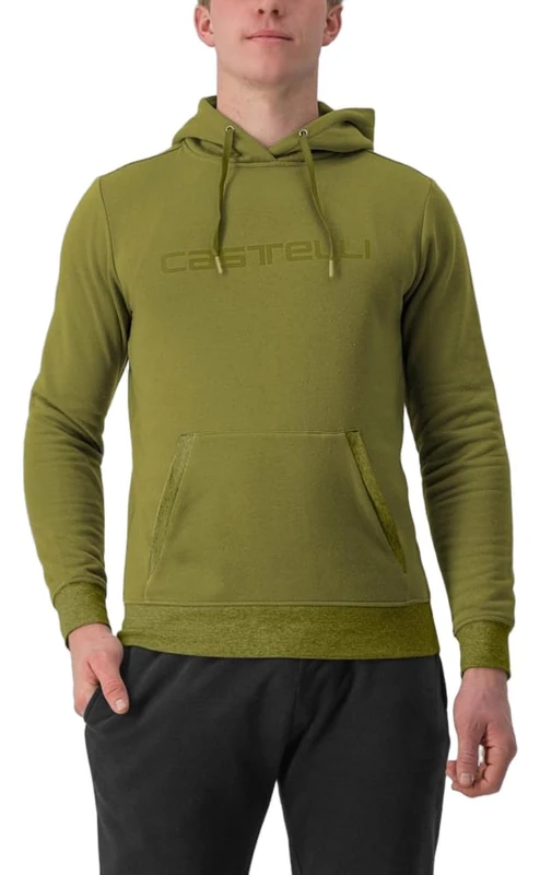 CASTELLI 4523559-592 LOGO HOODIE Sweatshirt Unisex AVOCADO GREEN Size S