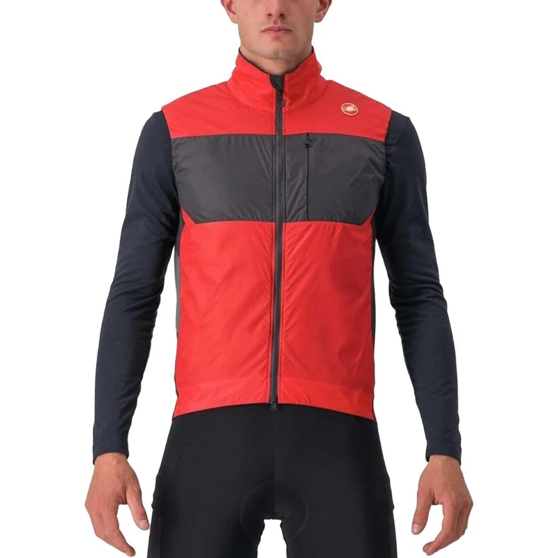 CASTELLI 4522010-642 UNLIMITED PUFFY VEST Jacket Men's POMPEIAN RED/DARK GRAY Size S