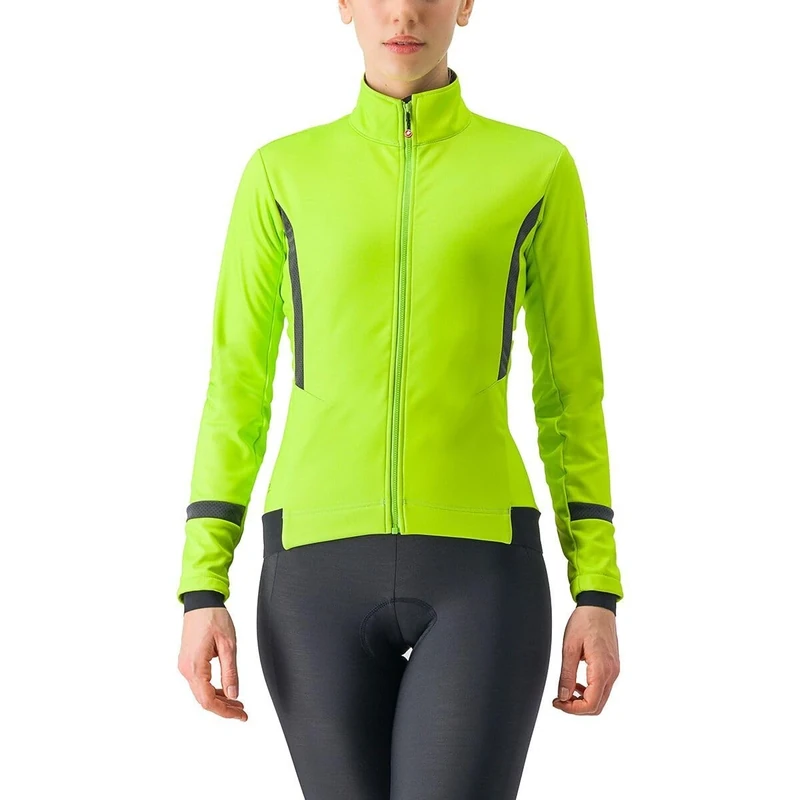 CASTELLI 4522542-383 DINAMICA 2 JACKET Jacket Women's ELECTRIC LIME/BLACK REFLEX Size L