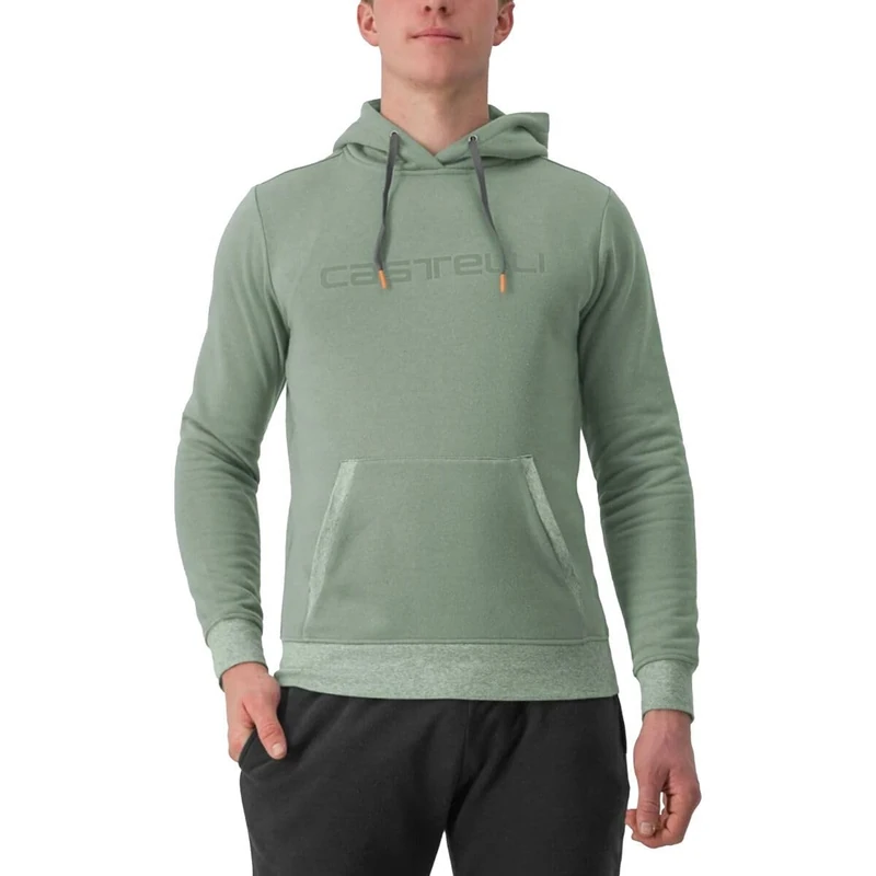 CASTELLI 4523559-346 LOGO HOODIE Sweatshirt Unisex DEFENDER GREEN Size S
