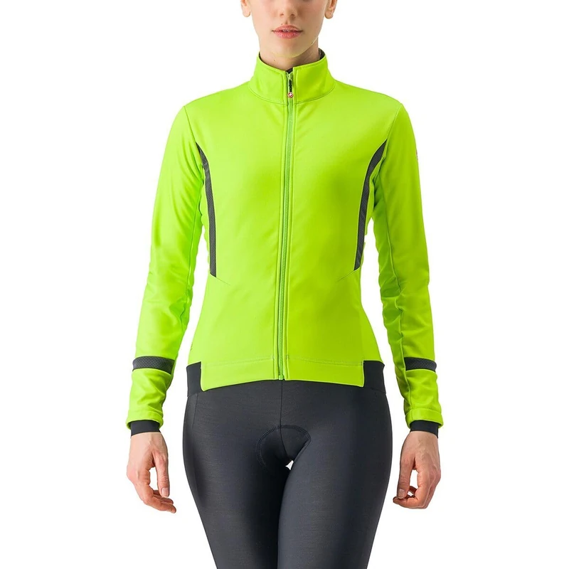 CASTELLI 4522542-383 DINAMICA 2 JACKET Jacket Women's ELECTRIC LIME/BLACK REFLEX Size XS