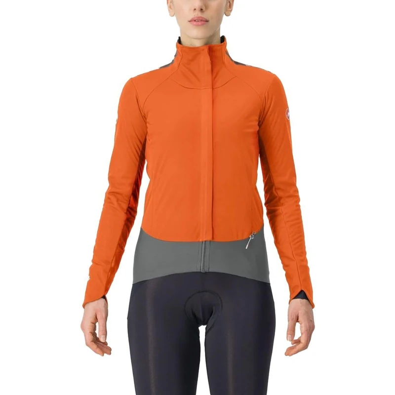 Castelli Alpha D.Ros W Jkt - Red Orange/Urban Gray - Size L
