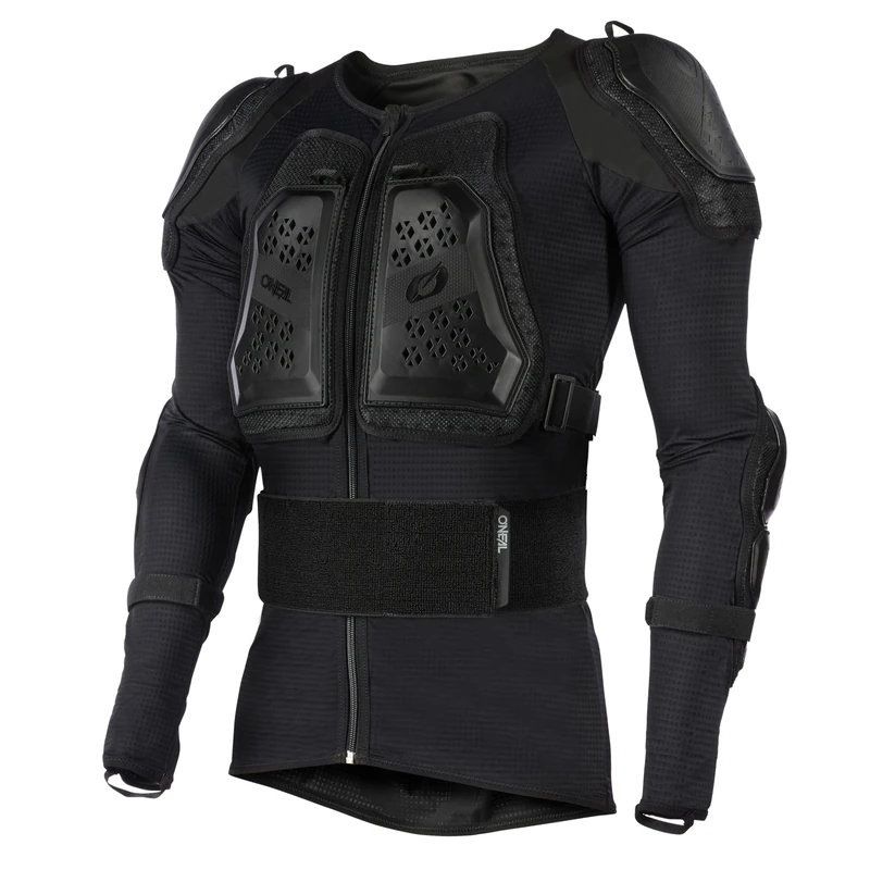 O'NEAL Protector Jacket Kids Motocross Enduro Adjustable Stretch Straps Heavy Duty Plastic Elements Underdog Protector Jacket Youth V.24 Black Size M - Image 1