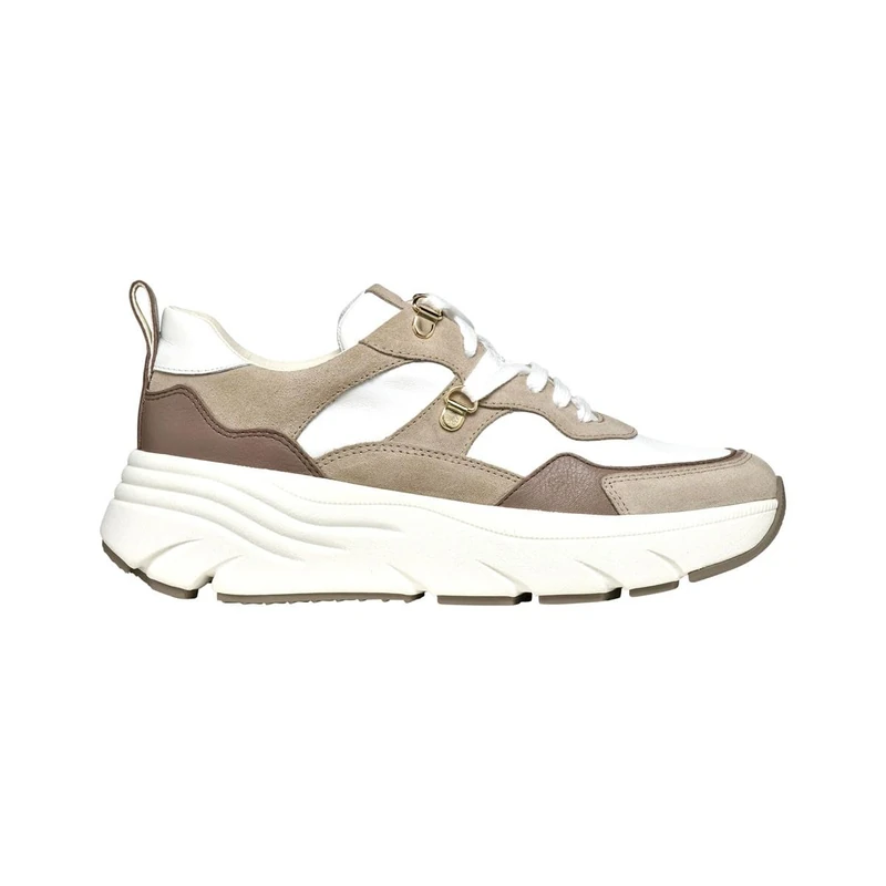 Geox Women's D Diamanta E Sneaker, White Sand, 4 UK