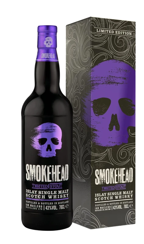 Smokehead Twisted Stout Islay Single Malt Scotch Whisky with Giftbox - 70cl | 43% ABV | Toffee & Coffee Flavoured | Rich Peated Single Malt Scottish Whisky