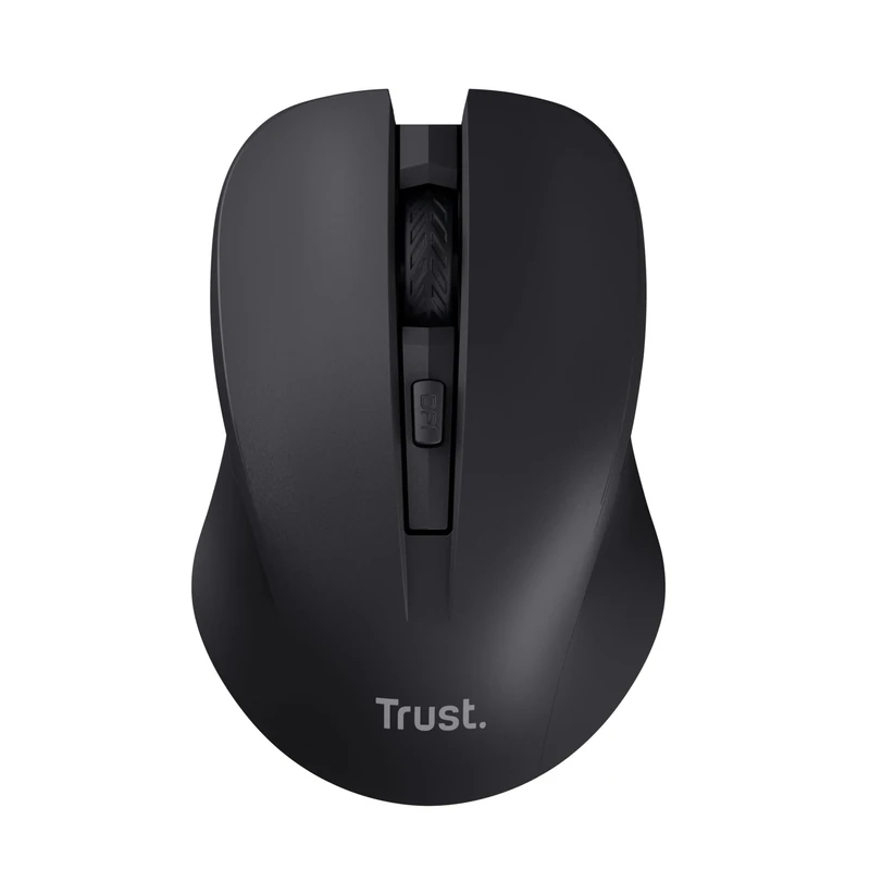 Trust Mydo Silent Wireless Mouse, 82% Recycled Plastics, 1000-1800 DPI, Storable USB Receiver, RF 2.4GHz, For Left and Right Hand Users, Quiet Optical Computer Mouse for PC, Laptop, Mac - Black