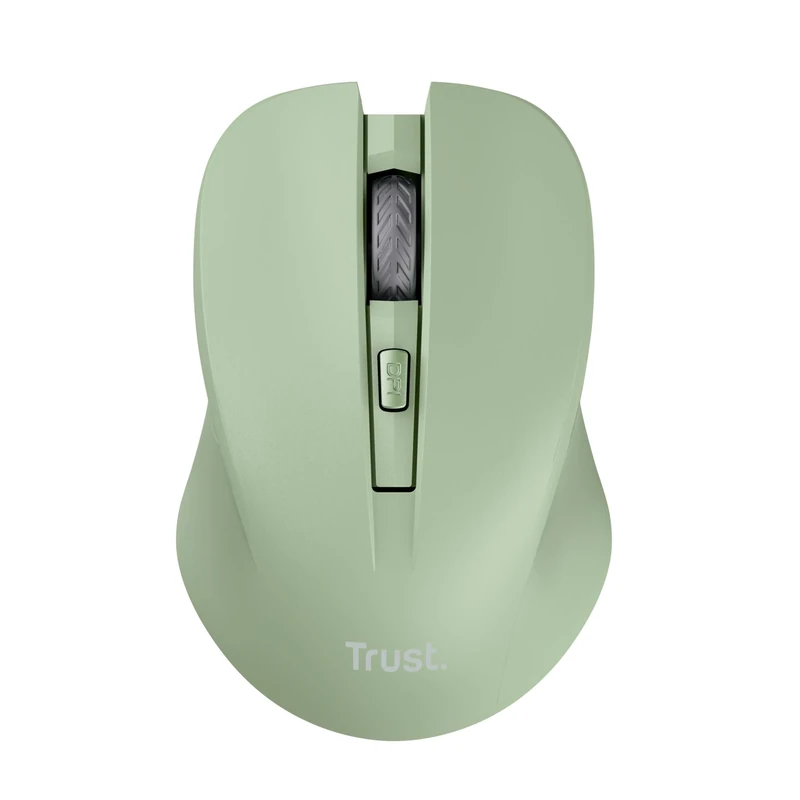 Trust Mydo Silent Wireless Mouse, 82% Recycled Plastics, 1000-1800 DPI, Storable USB Receiver, RF 2.4GHz, For Left and Right Hand Users, Quiet Optical Computer Mouse for PC, Laptop, Mac - Green