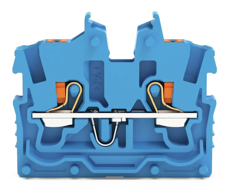 WAGO 2250-324 2-Conductor Mini Feed-Through Terminal Block with Press - Image 1