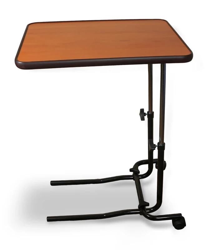Aidapt Overbed Table Height and Angle Adjustable with Wheels,Lap Top, Eating,Over-Chair,Tilting,Crafting,Darkwood Finish,Easy Adjustment,No Tools Required,Mobility,Elderly,Disabled - Image 1