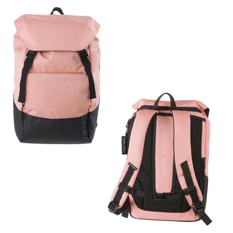 Walker Sol Flamingo 42129-026 Lifestyle Backpack with Main Compartment, Laptop Compartment, Ergonomic Back Padding, Buckles, Water-Repellent, Approx. 25 L Volume, Pink, Approx. 33 x 48 x 15 cm, pink