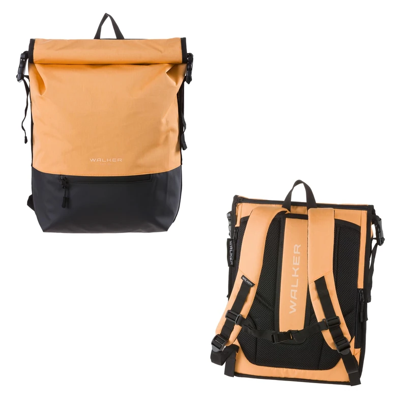 Walker Lifestyle Roll-Up Backpack Mika Peach 42139-244 with Main Compartment, Laptop Compartment, Ergonomic Back Padding, Buckles, Water-Repellent, Approx. 21 L Volume, multicoloured