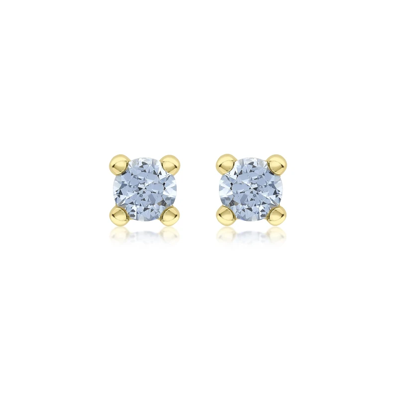Amazon Essentials 9ct Gold March Birthstone Stud Earrings (previously Amazon Collection)