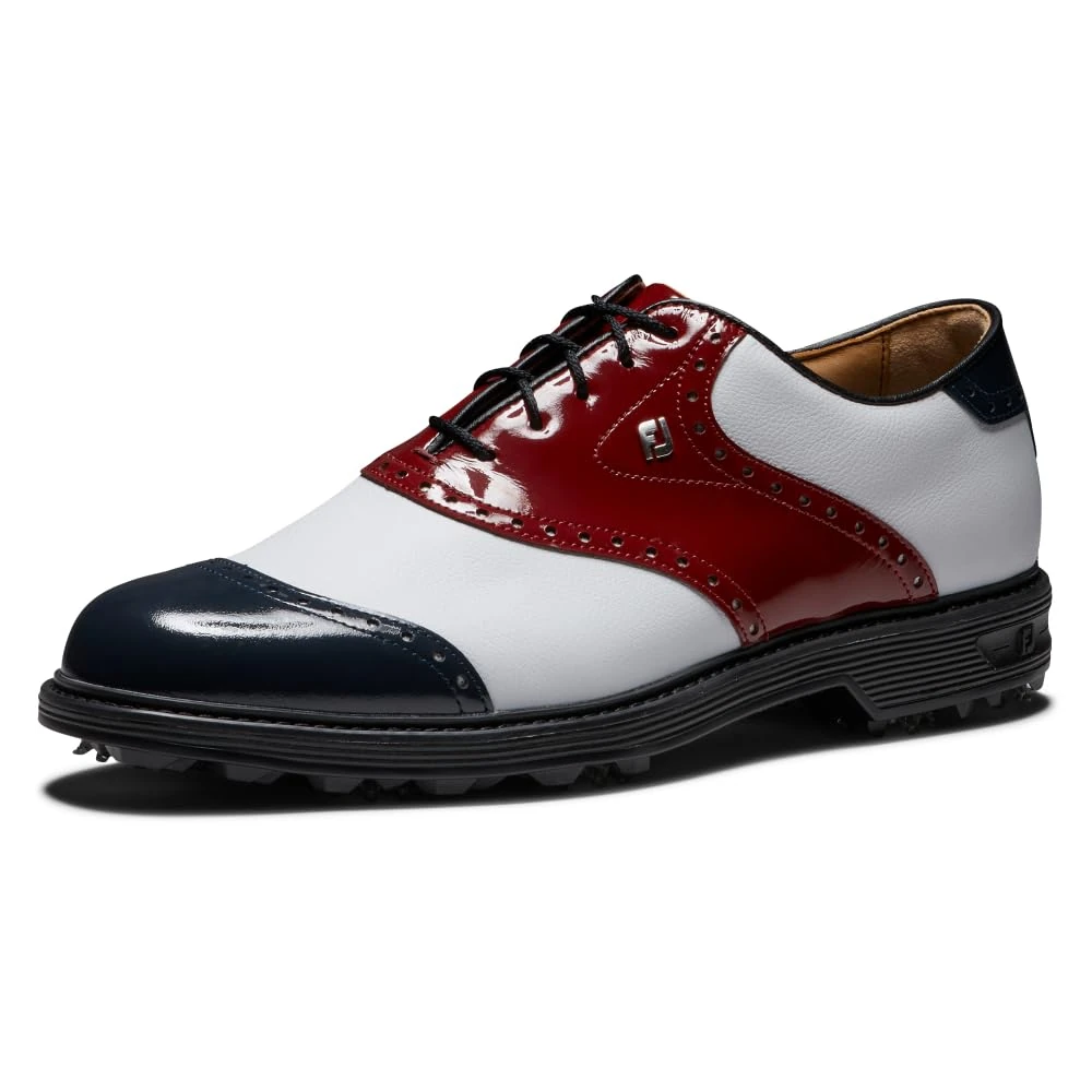 FootJoy Men's Premiere Series Wilcox Golf Shoe, White/Navy/Wine, 8 UK