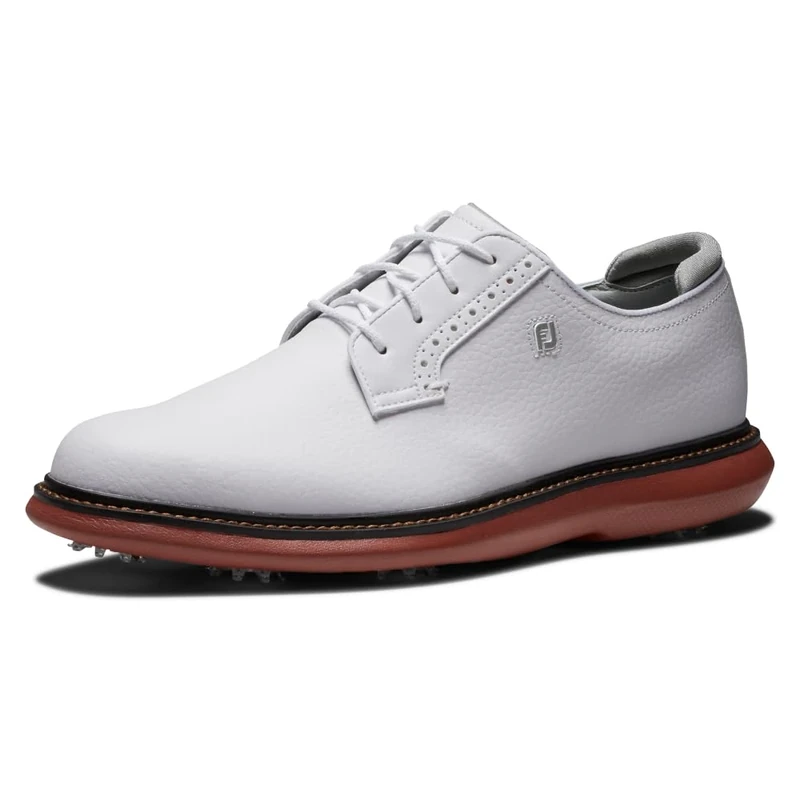 FootJoy FJ Traditions Blucher, White/White/Brick, 9 UK Medium