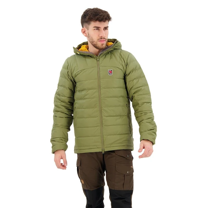 Fjallraven 86121-620-161 Expedition Pack Down Hoodie M Sweatshirt Men's Green-Mustard Yellow Size M