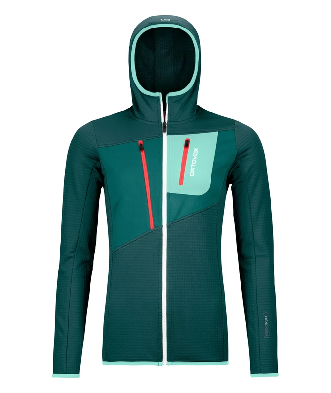 ORTOVOX 87201-62301 Fleece Grid Hoody W Sweatshirt Women's Dark Pacific Size M - Image 1