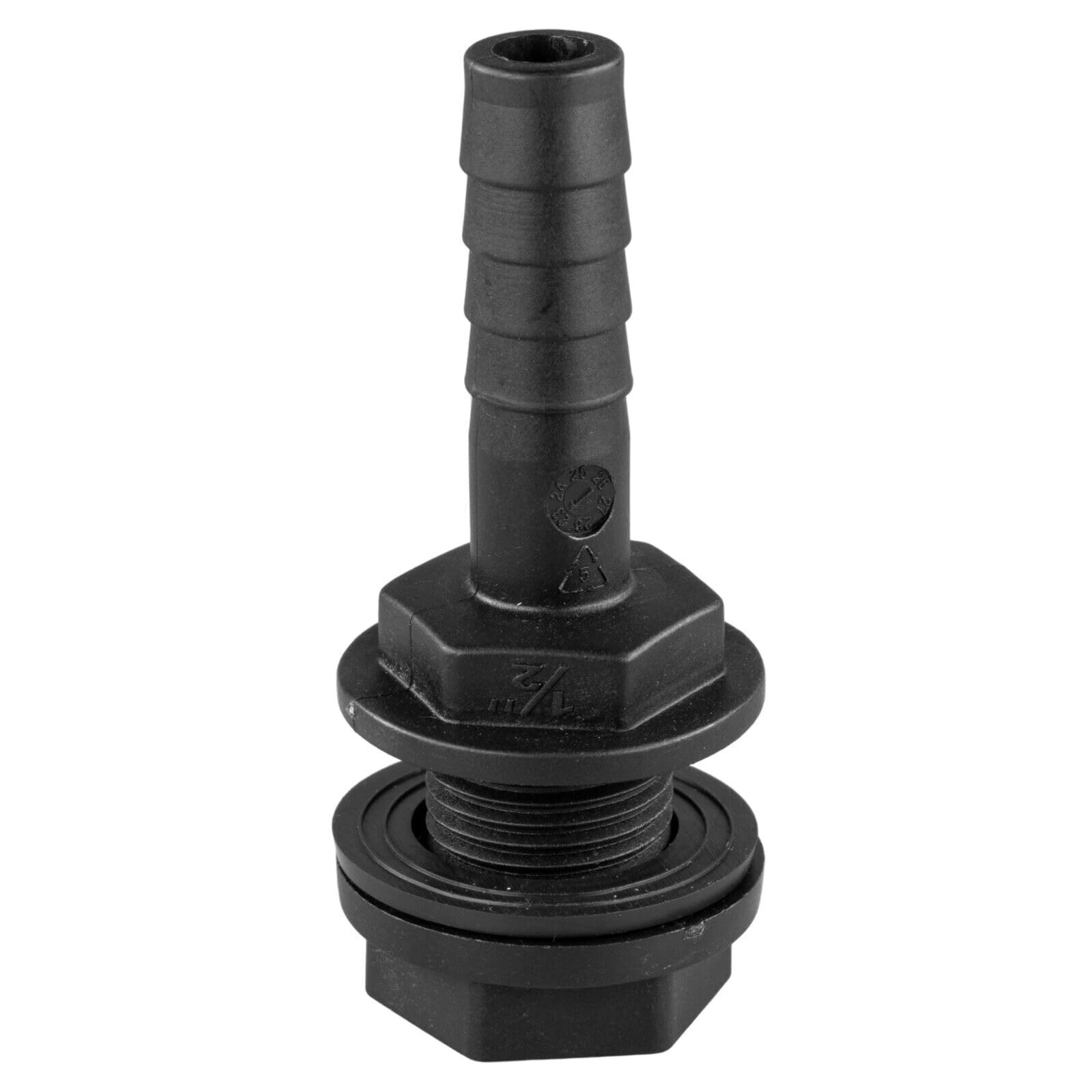 Water Butt Connector Adapter Tank Fitting 1/2" - 2" Barb Straight 90 Pipe Outlet (Straight, 1/2")