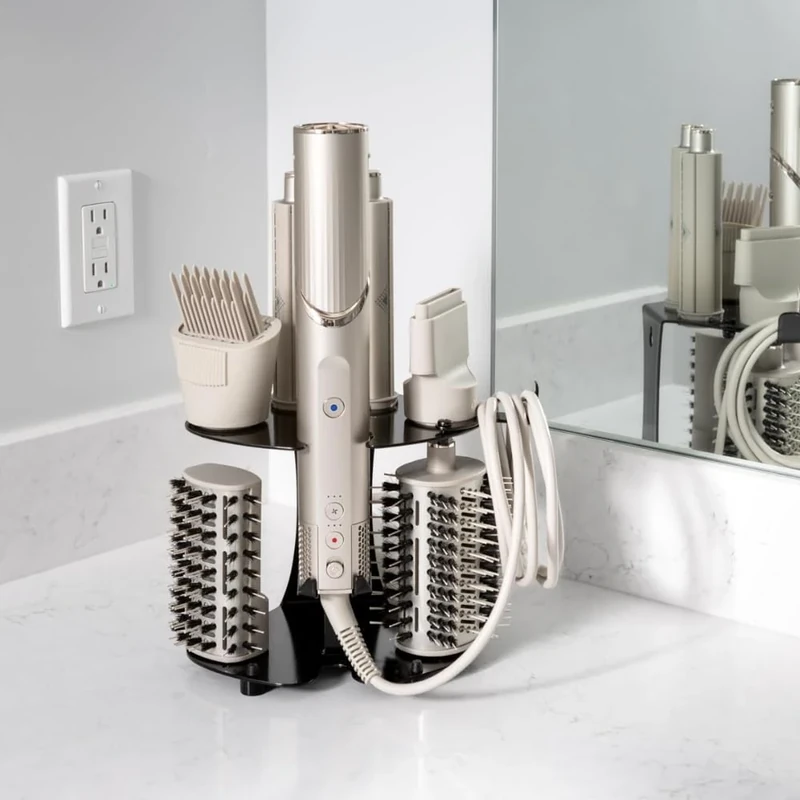 Blow Dryer Accessory Holder - Bathroom Counter Organizer for Hair Dryer Attachments