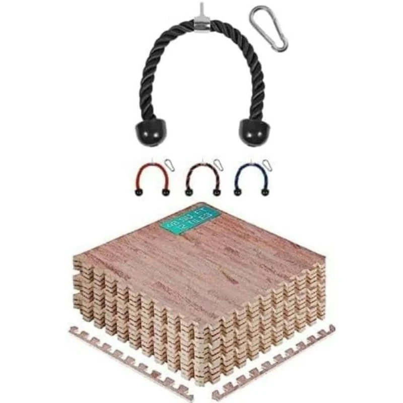 Yes4All 60x60 cm 4.5 m² Set 12 Wood EVA Foam Floor Tiles, Foam Mats, Gym Floor Mats, Interlocking Foam Tiles, Interlocking Floor Mat for Swimming Pool Outdoor, Hot Tub, Tents, Camping, Playpen Dog Mat