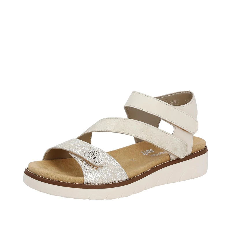 Remonte Women's Strappy Sandals D2050, Women's Sandals, Loose Insole, White gold shell porcelain 61, 3.5 UK