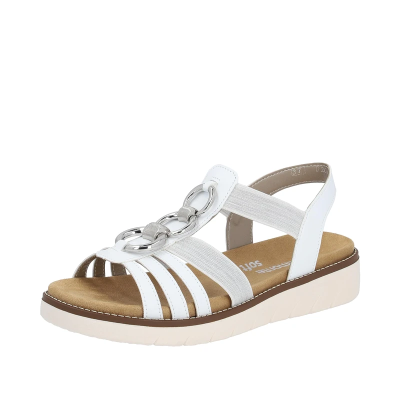 Remonte Women's D2073 Sandals, white 80, 6 UK