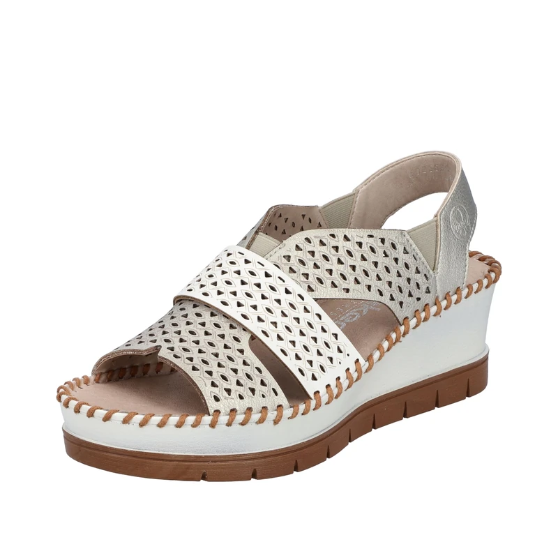Rieker Women's 60365 Sandal, Metallic, 5 UK