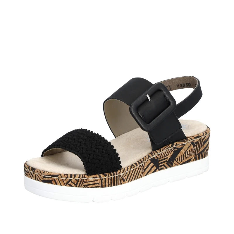 Rieker V3950-00 Womens Sandals Black