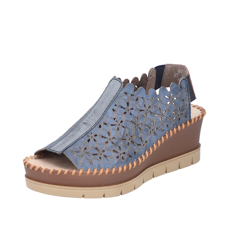 Rieker Women's 60355 Sandal, Blue, 6 UK