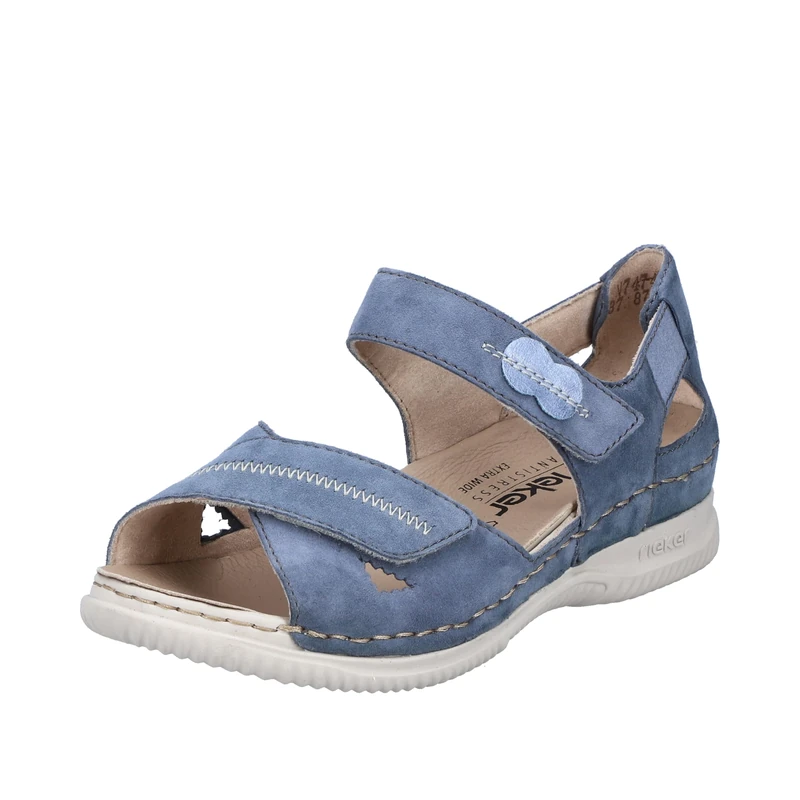 Rieker Women's V7474 Sandal, Blue, 6 UK