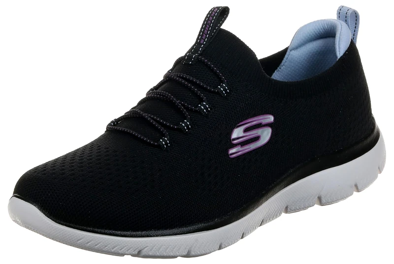 Skechers Women's Summits Top Player Sneaker, Black Multicolor Bkmt, 4 UK