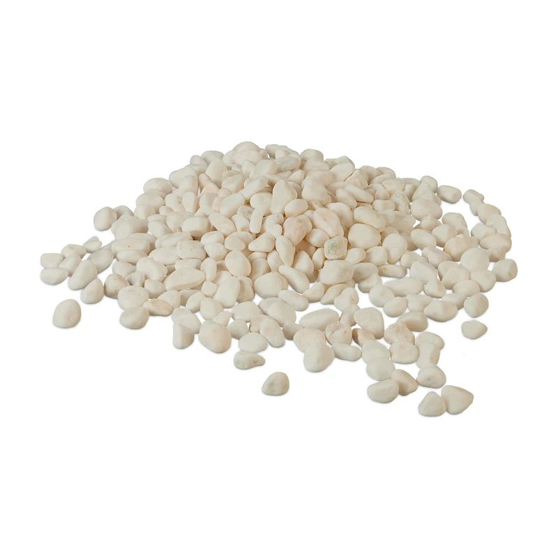 Relaxdays White Marble Pebbles - 5 kg Decorative Stones