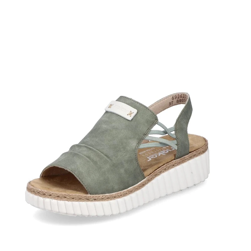 Rieker Women's Wedge Sandals 69262, Women's Sandals, Green 52, 6 UK
