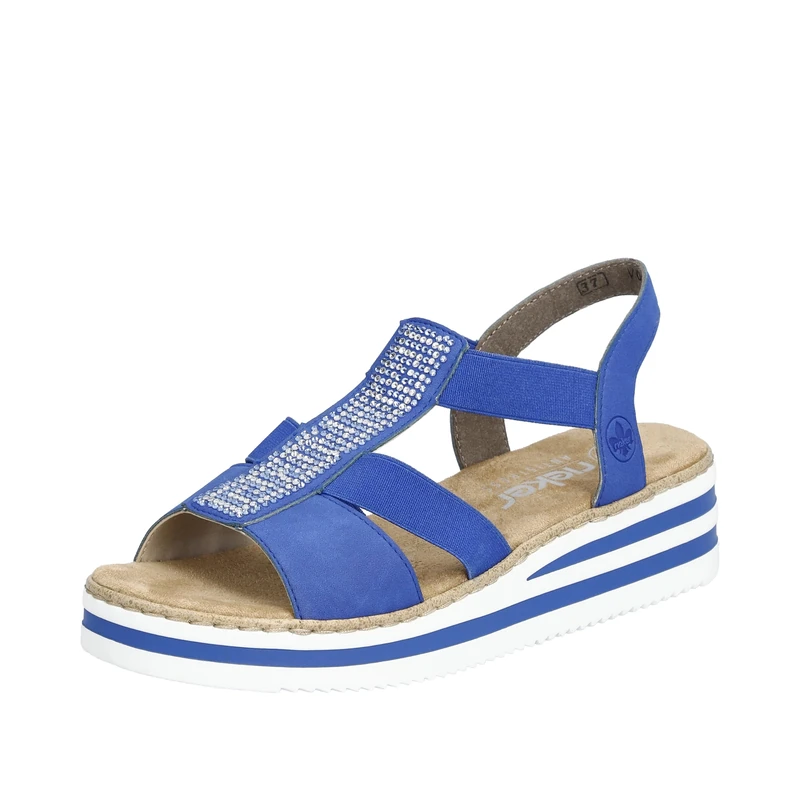 Rieker Women's V0209 Sandals, blue, 7.5 UK - Image 1
