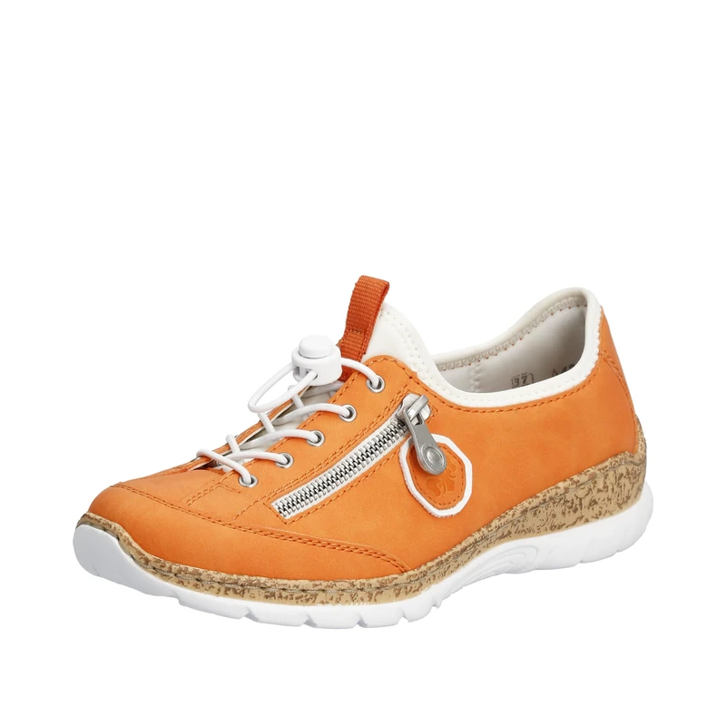 Rieker N4263 Women's Low-Top Trainers, Orange, 3.5 UK
