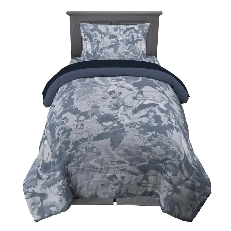 Franco Comforter and Sheet Set, Microfiber, Denim-My Hero Academia, 5 Piece Twin Size